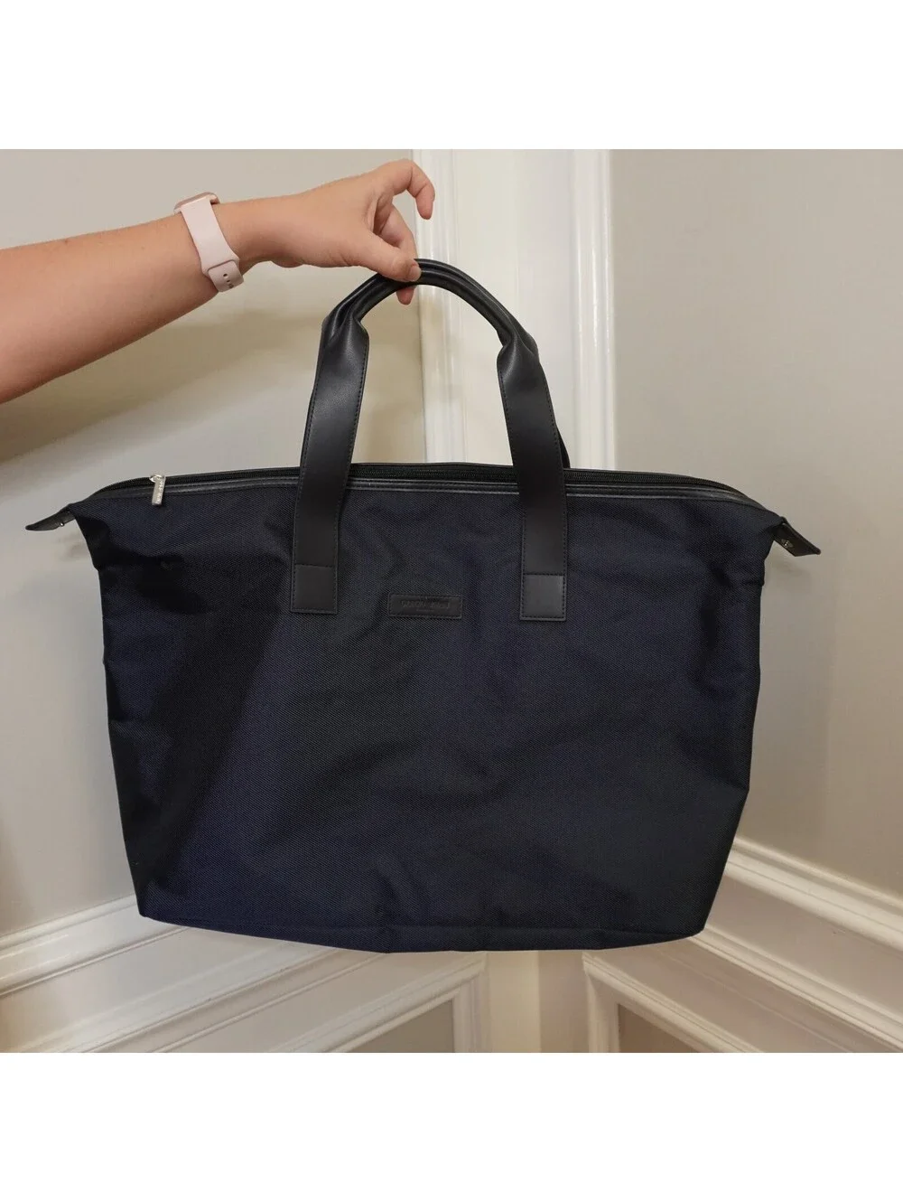 NEW Giorgio Armani Fragrances Black Tote Bag with Leather Handles